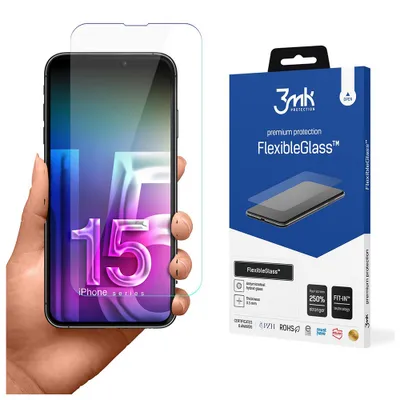 Produktbild von 3mk Display Hybridglas FlexibleGlass für iPhone 15 Pro 0,3mm 7H