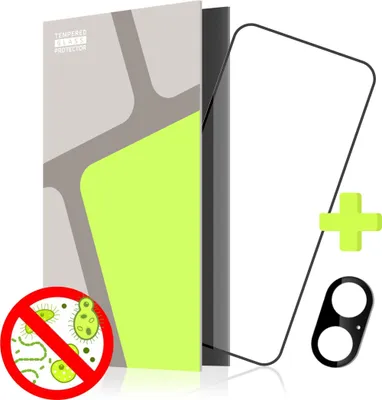 Immagine prodotto di Protettore in vetro temperato per iPhone 16, ANTIBATTERICO + protezione per iPhone 16 (Case Friendly)