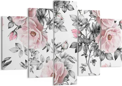 Produktbild von Bild auf Leinwand - Leinwandbild - Blumen Blätter Pflanze Rose - 150x100cm - Wand Bild - Wanddeko - Leinwanddruck - Bilder - Kunstdruck - Wanddekoration - Leinwand bilder - Wandkunst - EA150x100-2952