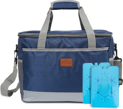 Produktbild von Lospitch 25L Kühltasche faltbar Kühlkorb Kühlbox Isoliertasche Thermotasche Picknicktasche für Lebensmitteltransport, Marine