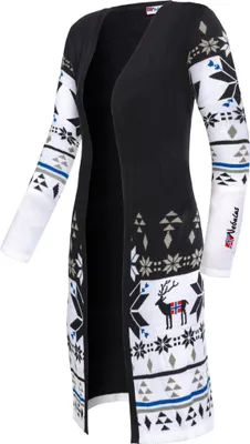 Imagen del producto de Nebulus Norweger: Chaqueta de punto tipo cárdigan, abrigo. Modelo NOORS para mujer, chaqueta de punto cálida, abrigo de punto estilo noruego, referencia P6221. Para mujer, color y blanco, talla XL/42
