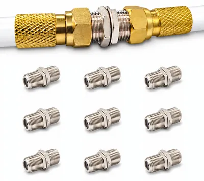 Produktbild von Premium X 10x F-Verbinder Zinklegierung, vielseitiger Adapter für Koaxialkabel und SAT Antennenkabel