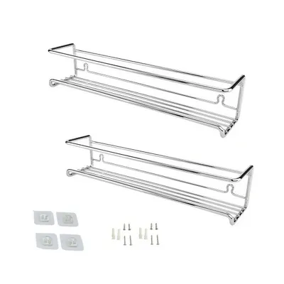 Produktbild von 2er Set Gewürzregale aus Metall für Gewürzdosen inkl. Klebepads und Schrauben