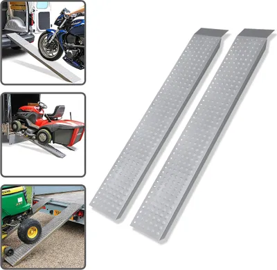 Produktbild von YUENFONG Pozinkovaná oceľová nakladacia rampa 2 kusy Nakladacia rampa do 400 kg, protišmyková nakladacia rampa pre motocykel ATV Quad, 135 x 23 x4,5 cm