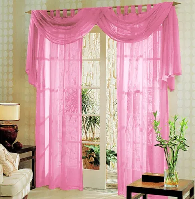 Produktbild von Voile komplett GARDINEN SET 3tlg., Rosa, 60999