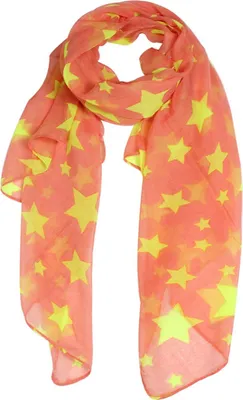 Produktbild von Glamexx24 Damen Schal Halstuch Kopftuch Stern Muster Star Stola Schaluchschal für Frühling Sommer Ganzjährig-Farbe: Sonne