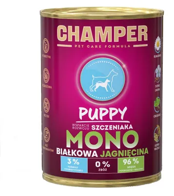 Productafbeelding van CHAMPER Puppy Monoproteïne Lam - Natvoer voor honden - 400g