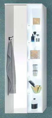 Obrázek produktu pro Hochschrank >Bella< in Weiß aus Glas - 55x160x30cm (BxHxT)