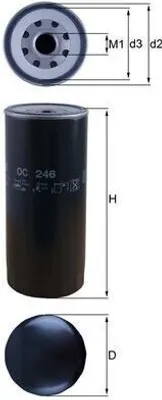 Produktbild von Ölfilter MAHLE OC 246 Anschraubfilter für SCANIA P,G,R,T - series 4 - series