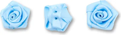 Produktbild von Satinrosen 3cm zum Basteln & Aufnähen 10 Stück Hellblau