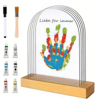 Handabdrückset Familie für 5 Personen, 6 Farben, DIY-Bastelset