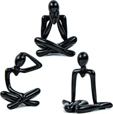 Produktbild von Moderne Innenaccessoires - 3 Stück - schwarz - Kunststoff