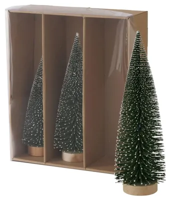 Produktbild von 3tlg Deko-Aufsteller Tarvo H22-32cm grüne Tanne Weihnachts-Baum Advent X-Mas