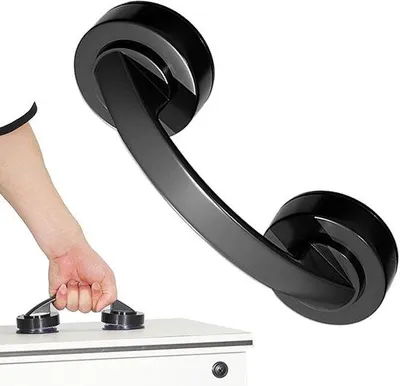 Immagine prodotto di Fissaggio in vetro – Maniglia di sicurezza – Montaggio senza foratura – 19 x 6 cm – Nero