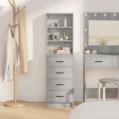 Obrázok produktu pre vidaXL Highboard concrete grey 40 x 41 x 135 cm materiál na báze dreva