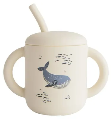 Produktbild von Mushie Trinkbecher mit Strohhalm - Whales
