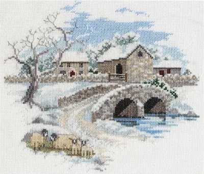 Zdjęcie produktu dla Zestaw do haftu krzyżykowego Bothy Threads "Landscape - Winterbourne Farm", 20x17cm, DWCON06, wzór liczony
