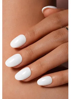 Image de Ongles artificiels courts, de forme ovale, de couleur blanche, lot de 32 pièces avec coussinets adhésifs