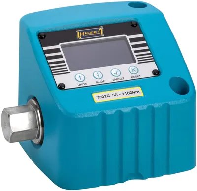 Produktbild von Hazet Drehmoment-Prüfgerät, elektronisch, 50 - 1100 Nm 7902E, Drehmomentbereich: 50 - 1100 Nm, 27 mm Außen-Sechskant, (LxBxH) 160 x 120 x 132,5 mm