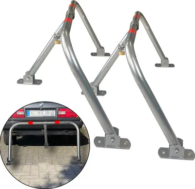Produktbild von 2x Parkplatzsperre abschließbar 43 x 80 cm Parkplatzbügel Sperrbügel Parkplatzblockierer Parkbügel Poller