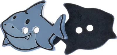 Image de Bouton - lot de 3 pièces - 25 x 20 mm - Bleu