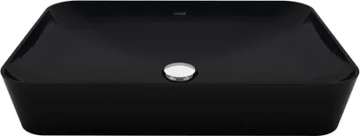 Produktbild von Creavit Aufsatzwaschbecken rechteckig schwarz matt 60x40 cm