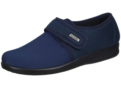 Produktbild von Fly Flot Herren Hausschuh geschlossen Klettverschluss Mesh Stretch, Größe:42 EU, Farbe:Blau