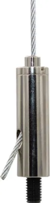 Produktbild von Drahtseilhalter / Gripper 20, M5 Außengewinde Länge 8 mm, für Drahtseil Ø 1,5 - 2,0 mm | vernickelt