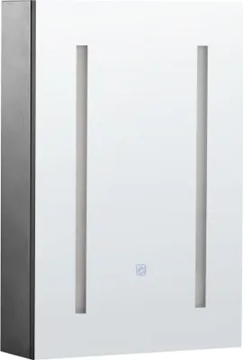 Obrázek produktu pro BELIANI Koupelnová zrcadlová skříňka s LED černá 40 x 60 cm moderní