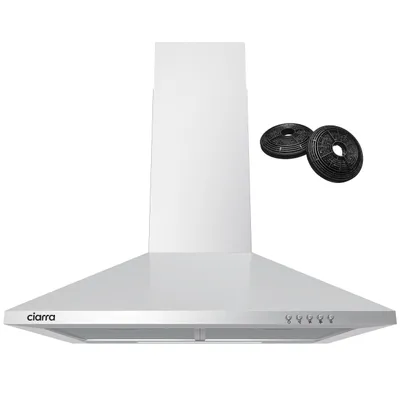 Productafbeelding van CIARRA A++ 404 m³/h Afzuigkap, 60 cm, Wandmodel, Piramidevorm, 3 Standen VMS6201