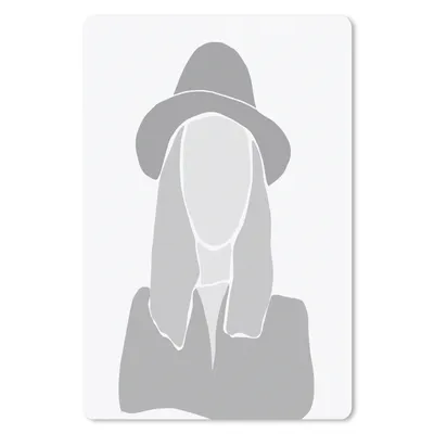 Produktbild von MuchoWow® Mauspad Mousepad Frau - Schwarz - Weiß 18x27 cm - Mousepads - Maus Mat - Pad - Mausunterlage