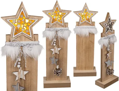 Produktbild von Holz-Aufsteller mit Stern & LED