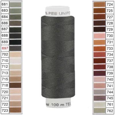 Produktbild von Nähgarn 10 x 100m Unipoly 120 Tex14x2 Universalnähgarn Allzweckgarn Polyester 5v6 Farbwahl, Farbe:697