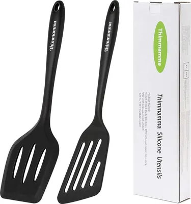 Obrázok produktu pre Súprava tepelne odolných špachtlí čierna 34 cm - kuchynské náradie s nepriľnavým povrchom