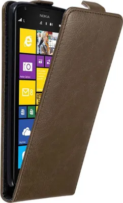 Produktbild von Cadorabo Hülle für Nokia Lumia 1520 Schutz Hülle in Braun Flip Etui Handyhülle Case Cover