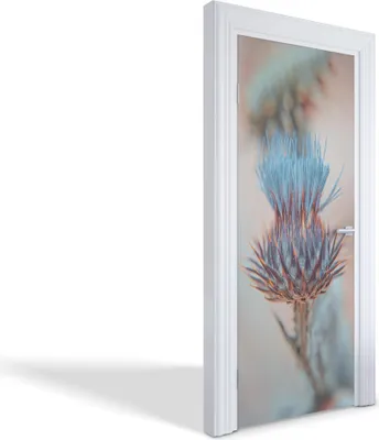 Produktbild von Türdeko Aufkleber Selbstklebende Wandsticker Personalisiert - Bunte Distel - 85 x 205 cm