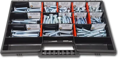 Immagine prodotto di Assortimento di viti a testa svasata M6-M8 // 10 mm-70 mm 160 pezzi. Scatola di viti DIN 7991/ISO 10642 Bulloni Viti a filettatura totale Viti per macchine Viti filettate Viti a testa svasata
