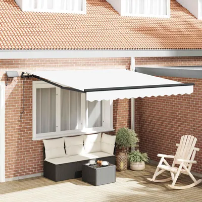 Zdjęcie produktu dla vidaXL Wysuwana markiza biała 350 x 250 cm tkanina