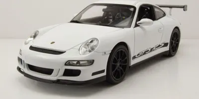 Produktbild von PORSCHE GT3 rs 2007 Weiss mit schwarzen Felgen, WEL18015BLANC, Maßstab1/18, WELLY