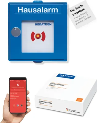 Produktbild von Hekatron Funkhandtaster Genius für Genius Plus X, Germany, Hausalarm, manueller Alarmtaster & Funk-Interface für Genius Plus X Rauchmelder