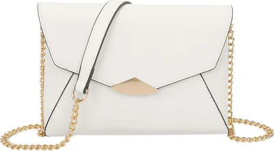Produktbild von Gallantry, Abendclutch mit abnehmbarer Kette und Druckknopfverschluss, Weiß