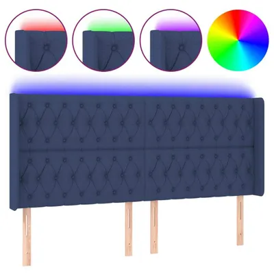 Obrázek produktu pro vidaXL LED čelo modré 183x16x118/128 cm látka