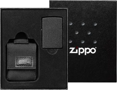 Immagine prodotto di Set Zippo Black Crackle con custodia in nylon nera 60005678  USA