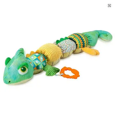 Produktbild von Baby Spielzeug Chamäleon –Wachstumsmesser, Musik & Sound, Beißring, Sensorik – Plüsch Stofftier ab 0+ Monate