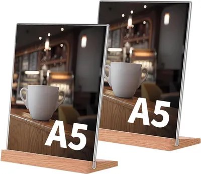 2er Set A5 Preisaufsteller, transparent, Acryl, L-Form, Tisch