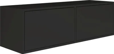 Produktbild von Selsey Framme – hängendes TV-Board mit zwei Klappen, Schwarz, 100 cm