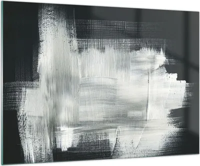 Produktbild von Bilder auf glas - Einteilig - Abstraktion Schwarz Weiß - 100x70cm - Glasbilder - Wandbilder - Bilder - zum Aufhängen bereit - Wanddekoration aus Glas - Glas Bilder - Wandbild auf Glas - GAA100x70-4173