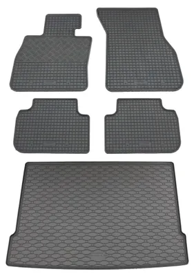 Rigum Gummi Fußmatten + Kofferraumwanne im Set für 1er BMW F40, schwarz