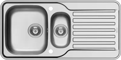 Produktbild von PYRAMIS SPACE MINI 1 1/2B 1D 1,5 Becken Spüle aus Edelstahl / Ausschnittsmaß 940 x 460 / Edelstahlspüle / Edelstahl-Spüle