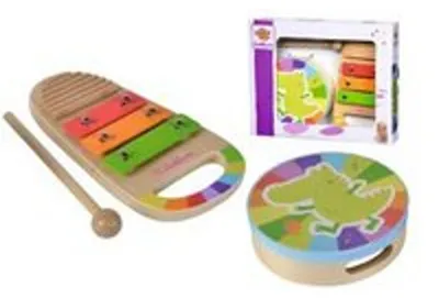 Obrázok produktu pre Eichhorn Music Set Drum and Xylo, Súprava hudobných hračiek, 1 rok / roky, Viacfarebný